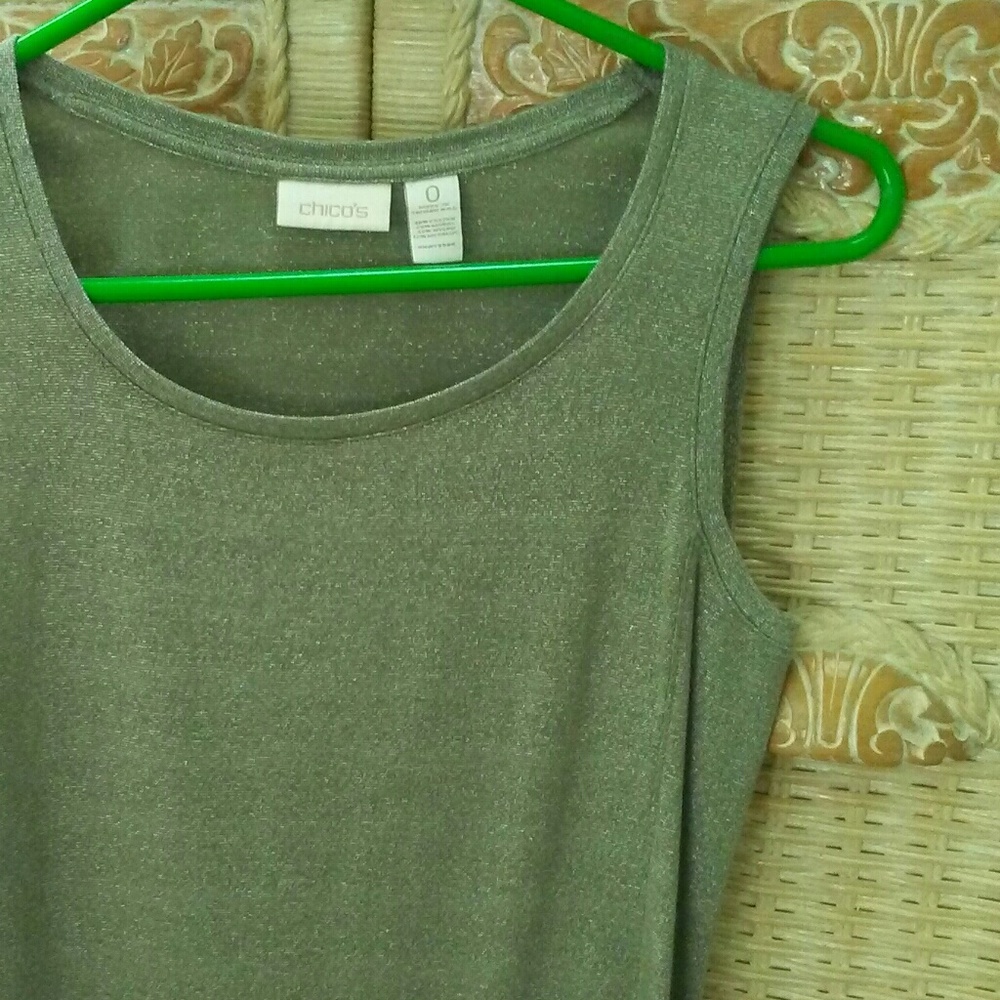 Metallic silver olive tank